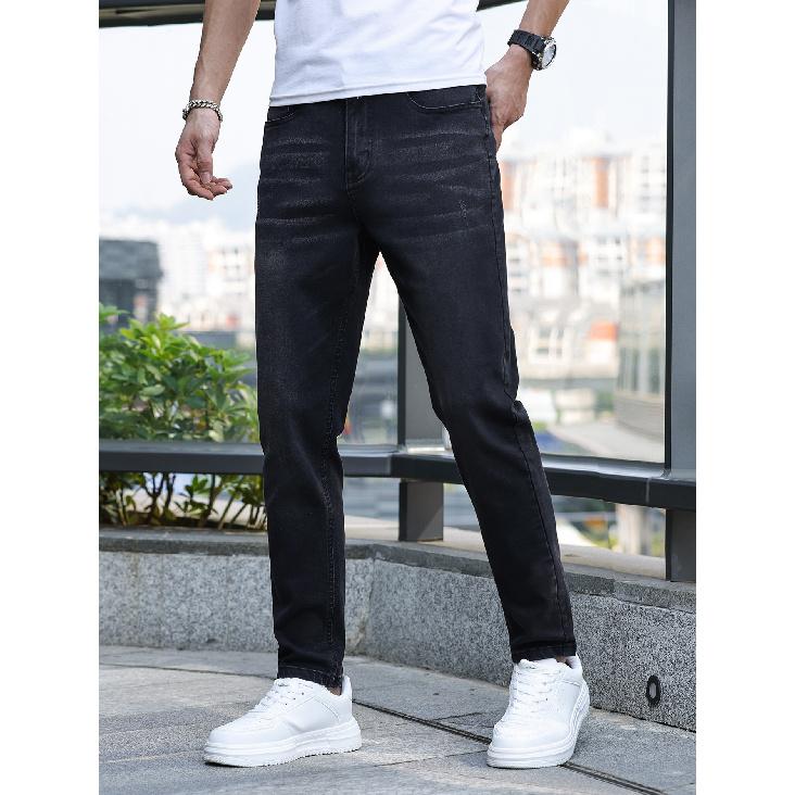 

2026 High-Quality European And American Men S Stretch Slim Fit Jeans XXL чорний