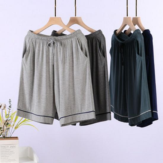 Men’s Plus Size Ice Silk Modal Pajama Pants - Casual, Loose, Long, One Piece