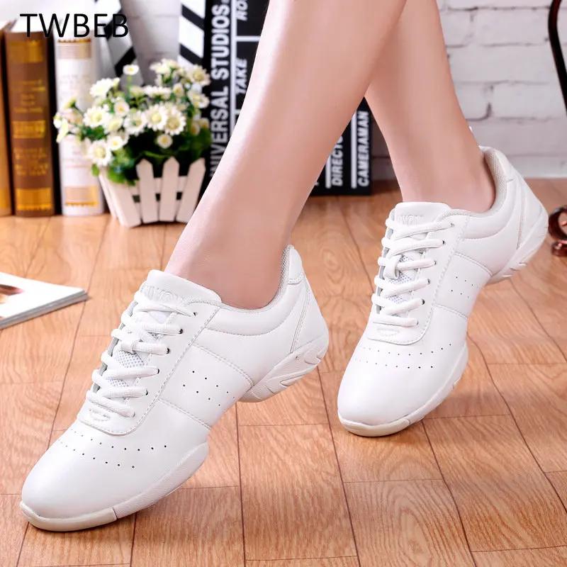 Lightweight white soft athletics Dance Shoes women Comfortable Gym Aerobics Sneakers Girls Ladies Training Cheerleading shoes