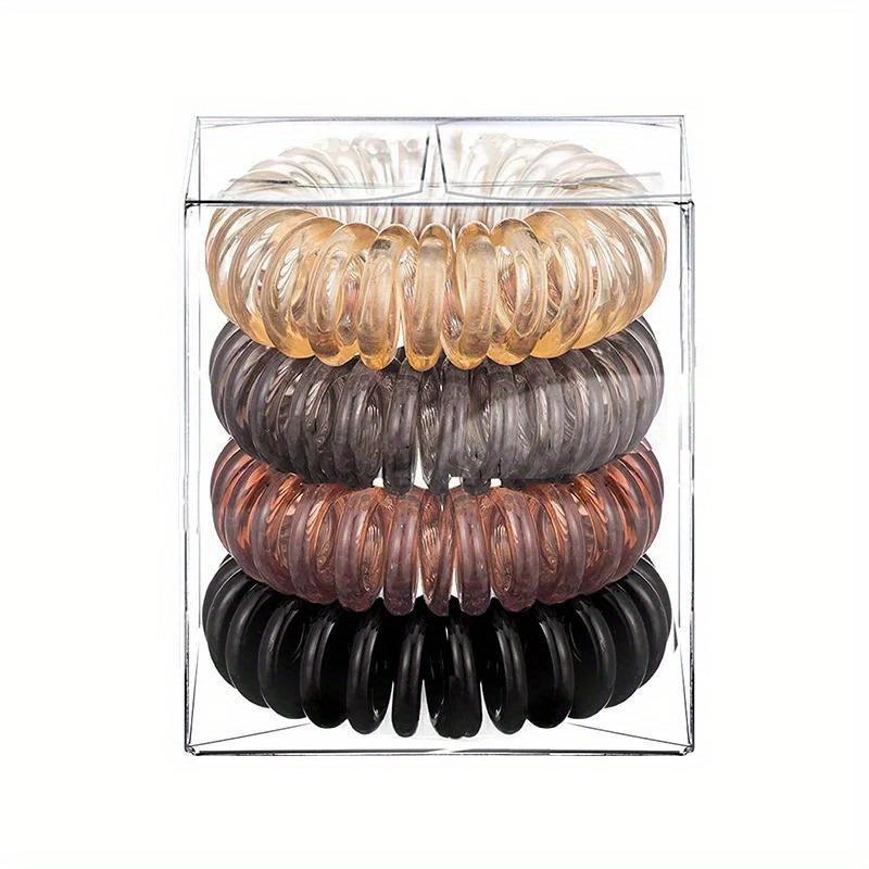 Telephone Wire Elastic Hair Rubber Bands Transparent Spiral Hair Ties Rings Gum for Women Hair Accessories