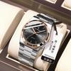 POEDAGAR Thin and Light Men's Watch Waterproof Luminous Quartz Watch Simple Steel Belt Business Watch