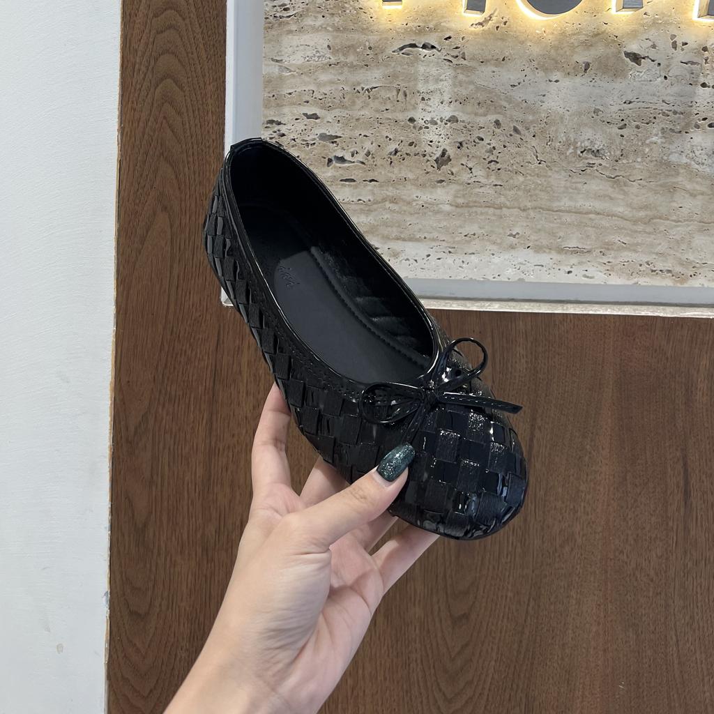 IPPEUM Women Ballet Flats PU Leather 2025 New Summer Round Toe Soft Silver Ballerina Shoes Kawaii Mary Janes