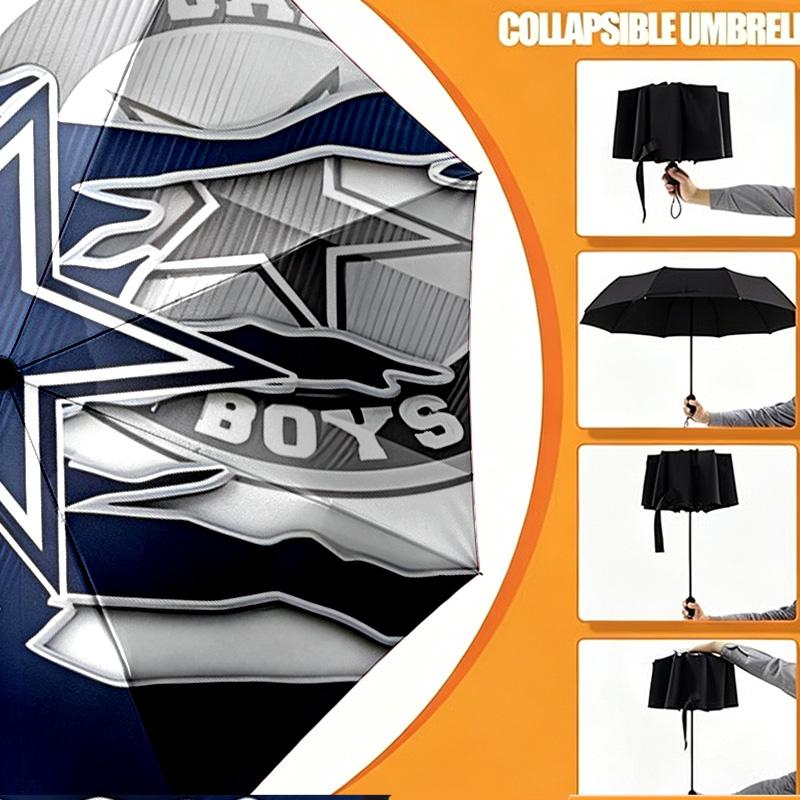 Dallas Cowboys Print Umbrella Automatic Opening/ Closing - Portable Foldable Design - Daily use for Travel/Outdoor - Gift for Birthday