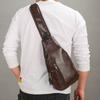 Waterproof PU Chest Bag with USB Port, Casual Travel Sling Bag Perfect Christmas Gift
