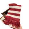 Color matching striped knitted scarf women's winter high-end sense fashion atmosphere sense warm fringed scarf