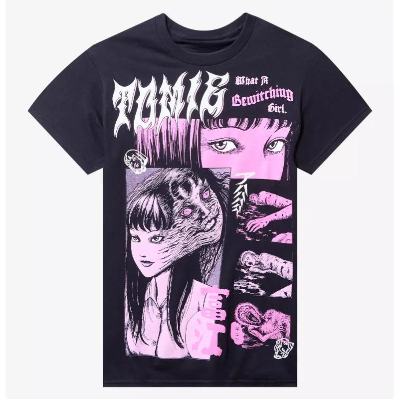 

Junji Ito Horror Comics Tomie graphics 100Cotton shirt unisex Y2k hiphop Summer Unisexs Oneck Short sleeve Tshirt fan gift 4XL