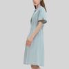 FILA Emerald Series Solid Color Fashion Loose Casual Polo Collar Short Sleeve Dress Women Dresses Dream-Awakening-Green F11W334303ALG