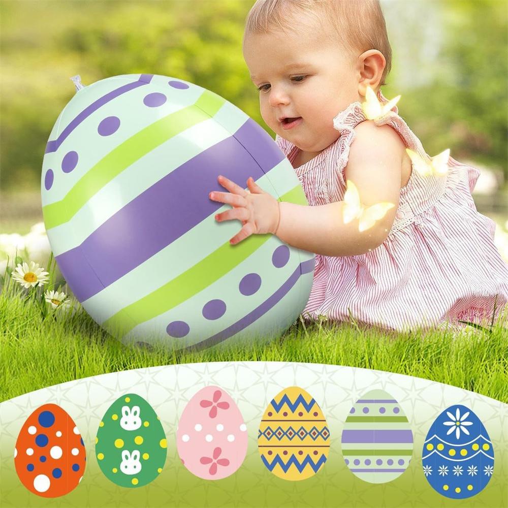 Giant Egg Easter PVC Inflatable Ball Outdoor Garden Pendant Ornament 35x27cm Balloon Party Easter Egg Decorations for Yard 2025