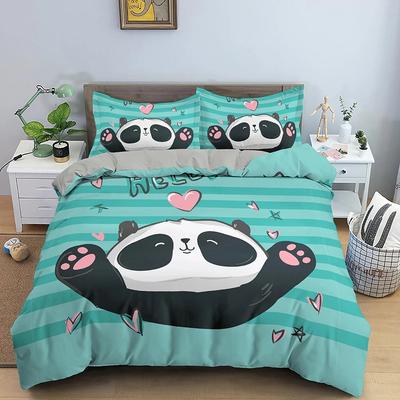 Cartoon Lovely Panda Roztomilé zvířecí souprava povlečení Chlapci Dívky Twin Queen Size Peřinka Povlak na polštář Postel pro děti Dospělý Bytový textilextile