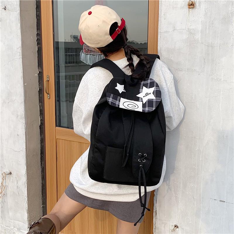 2026 Minimalist Lightweight Plaid Backpack - Large Capacity, Versatile for Students and Commute.