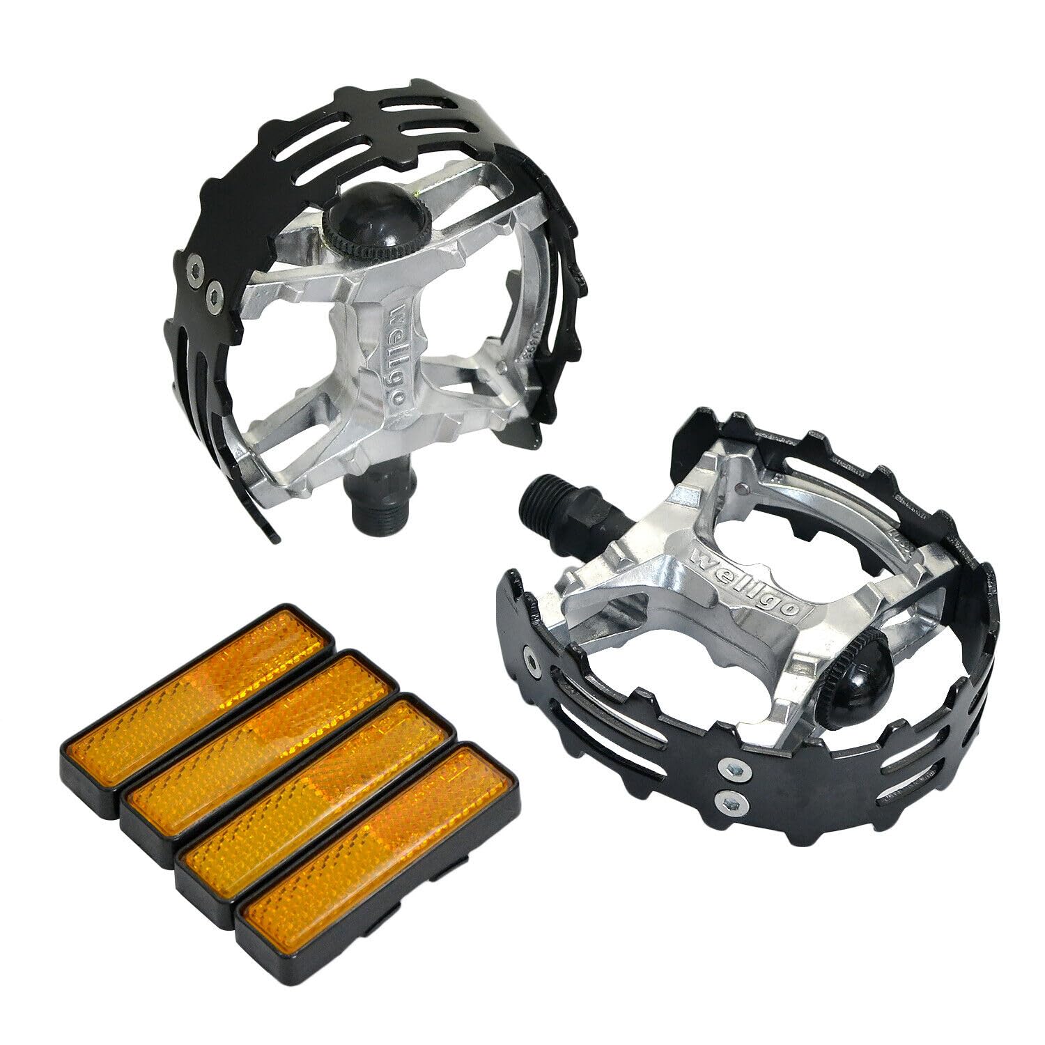 

Wellgo Старая школа BMX MTB Ловушка для медведя Велосипедные Педали WE2963 XC-II 9/16 , Черные,