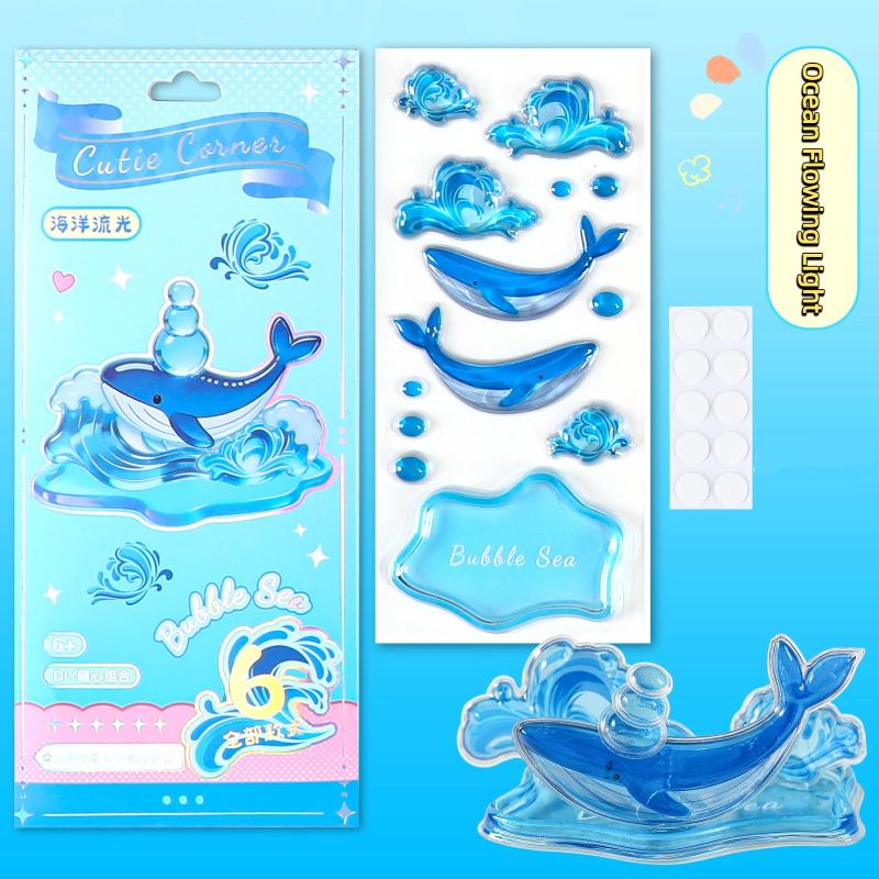 Cartoon 3D Relief Stacking Toy Stickers Cute Diy Handmade Ornament Kids Reward Stickers For Scrapbooking Journal Crafts