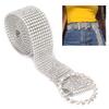 1pcs Silver Rhinestone Belt Adjustable Crystal Belt Shiny Shiny Waistband For Women