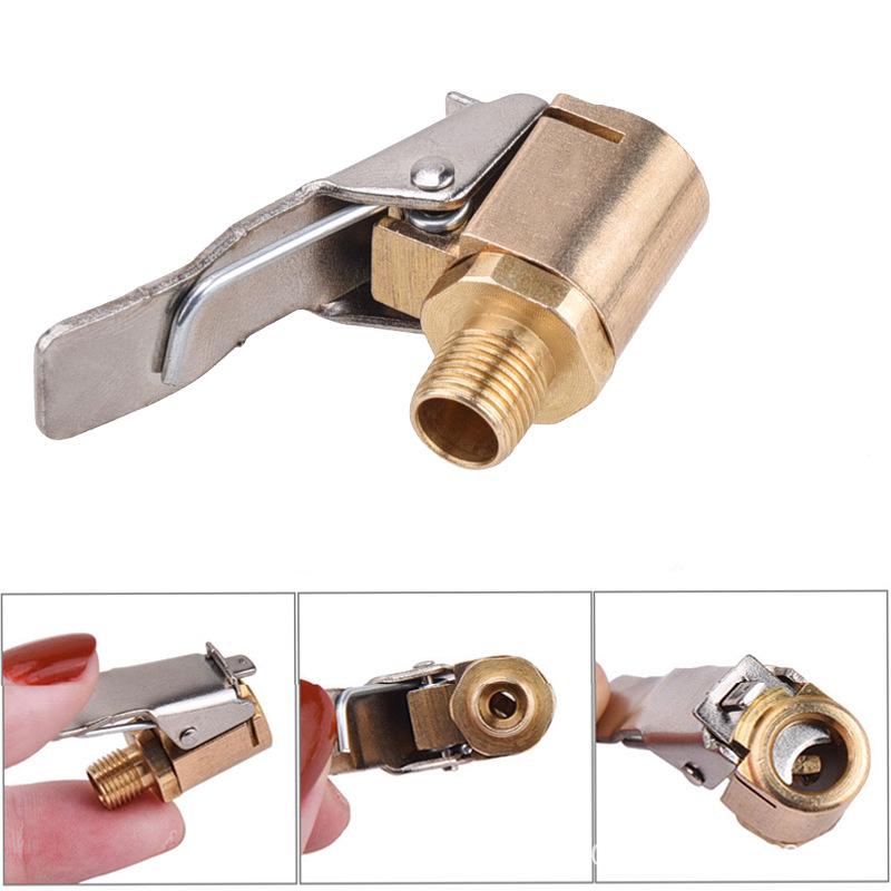 Motorcycle Car Air Pump Chuck Clip Tyre Wheel Tire Brass Air Chuck Inflator Pump Valve Clip Clamp Connector Adapter Accessories
