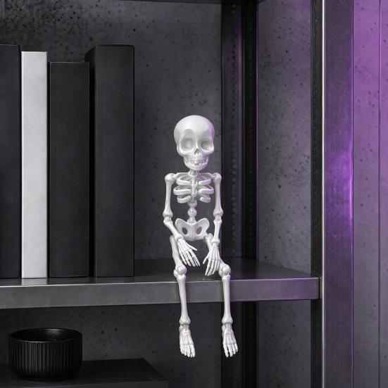3D Printed Skeleton Refrigerator Magnet, Poseable Skeleton Figurine with Movable Joints, Halloween Gothic Skeleton Fridge Magnet Decoration
