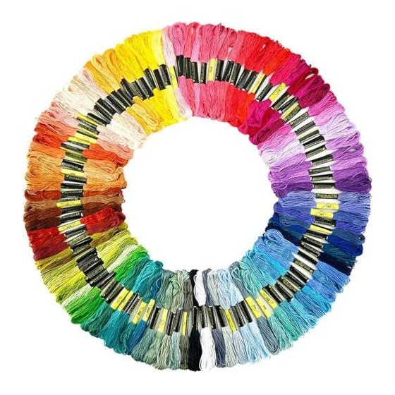 Embroidery Thread Set of 100 Colors, Embroidery Thread, Length 8m, 6 Pieces, Versatile, Colorful, Sewing Thread, Craft Thread, High Mass, Bright