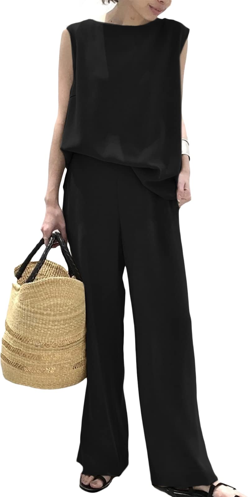 

Мария Марфа Летний Красивый Топ и Однотонный Сухой Корейский Топ и Сшитый Топ Легко Плюс Идеально подходит для Удаленной Женский Комплект из Двух Предметов, Брюки, Цвет, Простой, чёрный