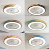 Low Profile Wood Ceiling Fan Light with Remote Control Dimmable 3 Color Timing LED Fan Lamp Bedroom Indoor Ceiling Kids Light