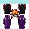 Disfraz de Cosplay de Bruja Gótica Vintage Retro para Fiesta de Disfraces Falda Larga de Gran Oscilación con Estampado de Calaveras