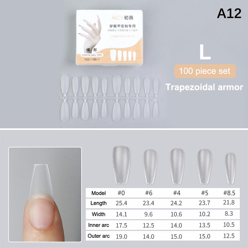 100Pcs/Box Matte Fake Nails No Polishing Press On False Nails Medium Short Design High Matt Soft Gel Nail Tips For Extension