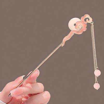 1 pièce d'épingle à cheveux à pompon de perles de style chinois rétro Hanfu Qipao coiffure sentiment haut de gamme chignon cheveux épingle à cheveux femme accessoire cheveux