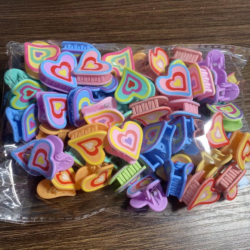 10/20pcs Multicolor Small Hair Claw Clips for Girls Mini Flower Claw Clip Women Cute Heart Hairclip Kids Pink Star Hair Pins