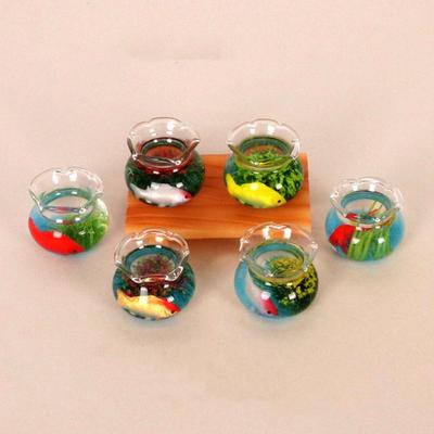 3*2cm 1/12 Fish Tank Plastic Fish Tank Bowl Dollhouse Decals 1/6 1/12 Dollhouse Decoration