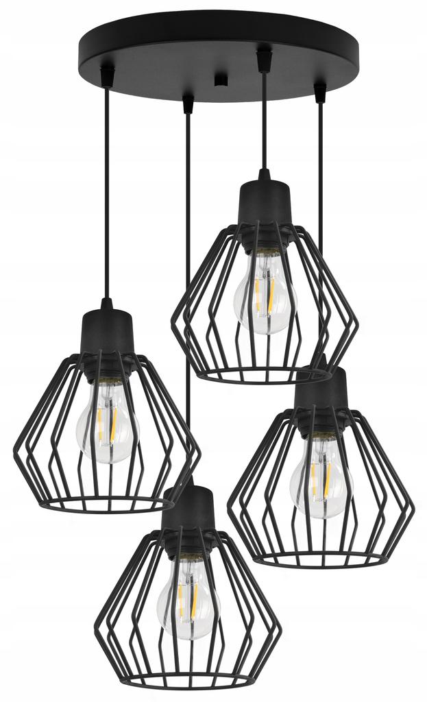 Hanging Lamp, Ceiling Chandelier, Wire Shade, Led