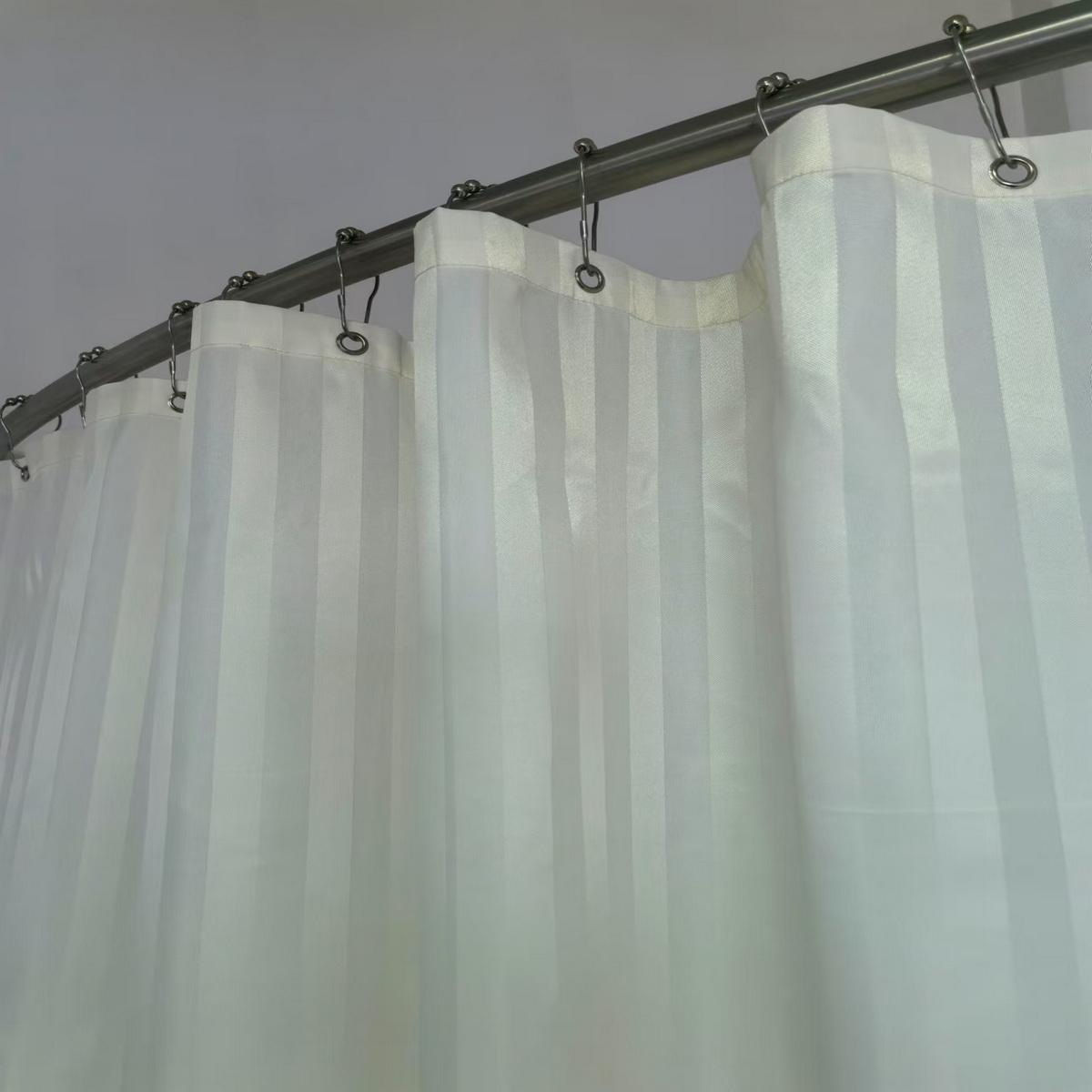 

Minghe Cloth Shower Curtain,Satin Stripe Fabric Hotel Quality,Bathroom Shower Curtain Washable Weighted 100% Polyester 180*180cm бежевый