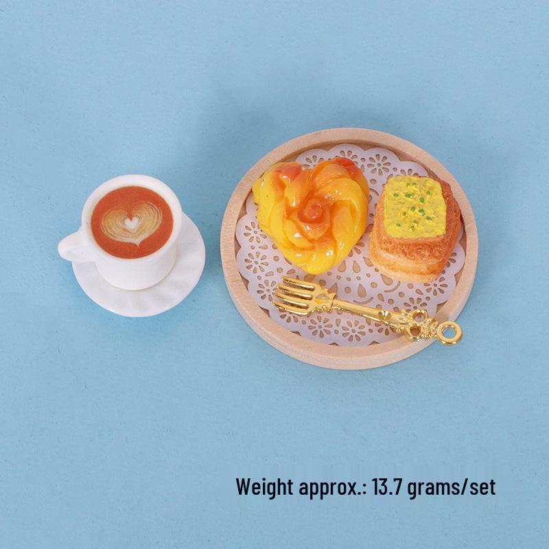Miniature Bread, Pastries & Coffee Set for Dollhouse Tea Time Decor