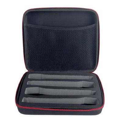 Shockproof Microphone Carrying Case for Outdoor Performers Hard EVA Shell Storage Box for 4pcs Wireless Mic Black
