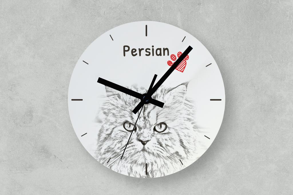 Persian – Wall clock with a cat, shelf clock with a print | Art-Dog