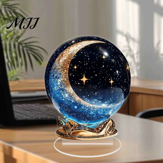 Garden Hanging Ornaments Moon Star/Fairy Crystal Ball Ornament, Decorative Acrylic Sphere for Bedroom Living Fairy Tale Home Accessories Room