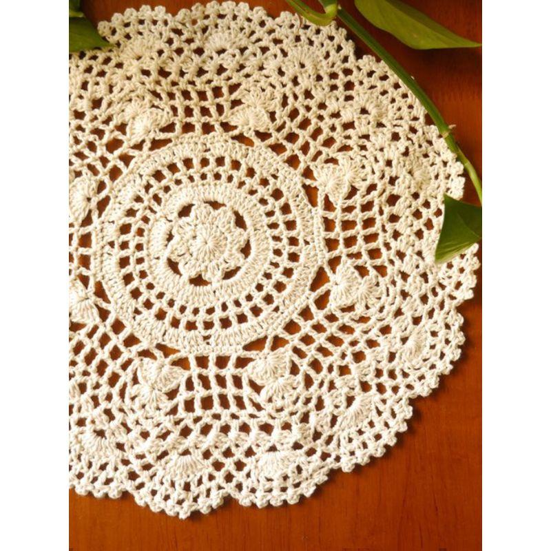 

Ручная работа Вязаный Крючком Ажурный Тканевый Хлопковый Кружевной Домашний Декор Скатерть Подставка Подставка Под Приборы Чехол для Шкафа Бытовой Техники Полотенце White About 26cm in diameter