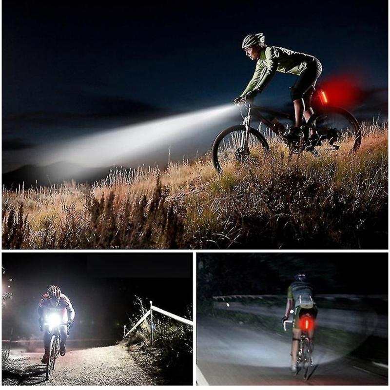 Wide Angle Bike Headlight Universal Bike Flashlight Waterproof 3 Mode USB Rechargeable Bike Light for Night Riding