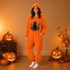 Damen Halloween Print Flanell Strampler für Loungewear und