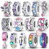 Fit Original Charms Beads Copper Clip Charms Zircon Silicone Spacer Beads For Bracelet Women Diy Gift Party