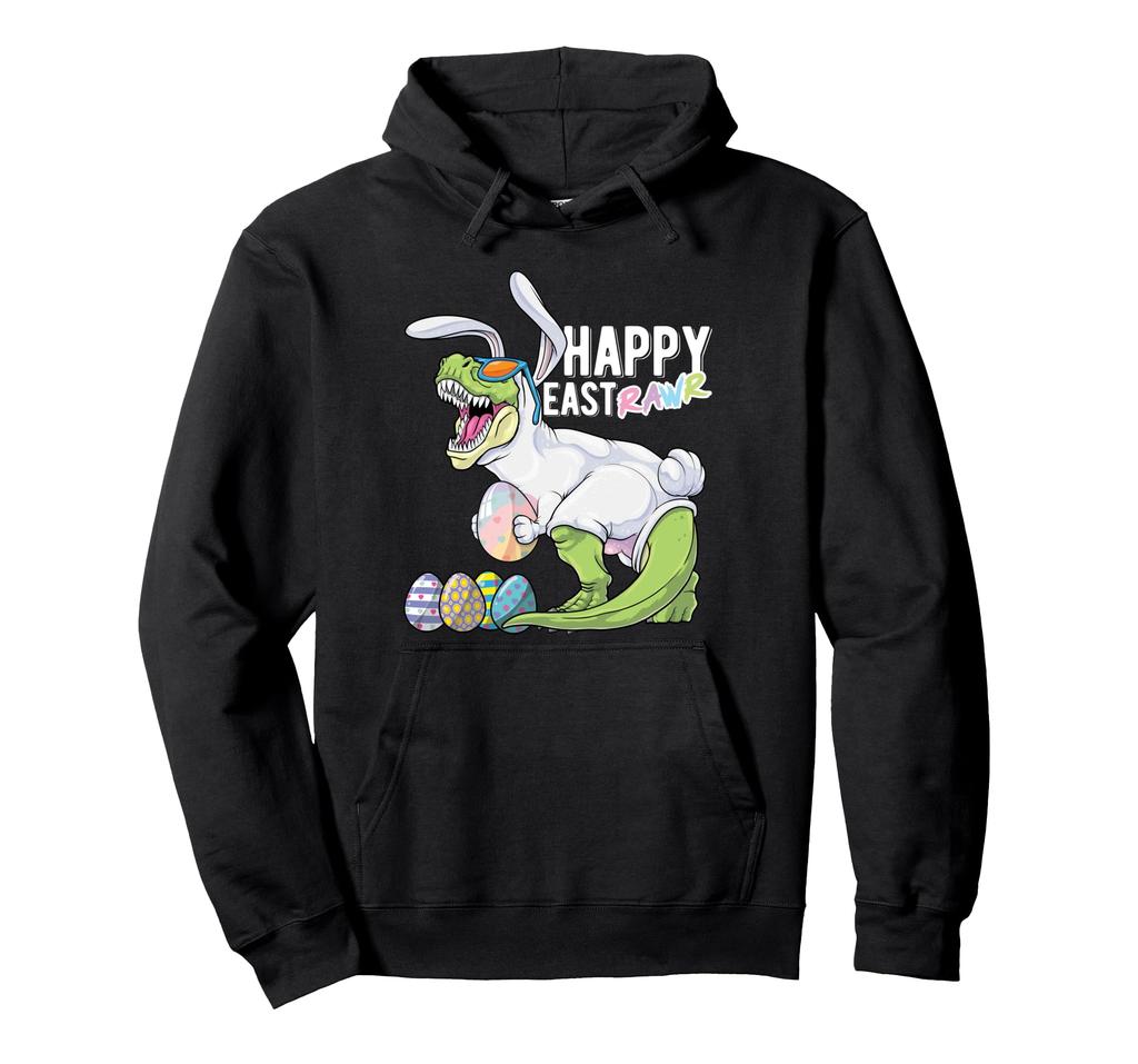 Happy Eastrawr T Rex Dinosaur Easter Bunny Egg Costume Kids Hoodie