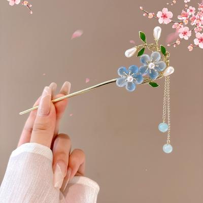 Ancient Style Tassel Flower Hairpin, Female High-end Temperament, All-match Hanfu Hairpin, Step On The Back of The Head, Hairpin