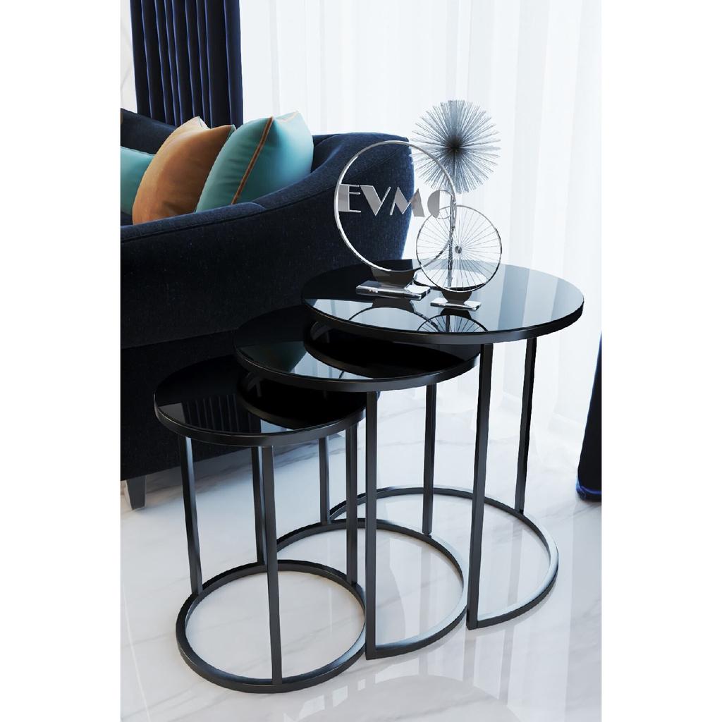Black Metal Nesting Coffee Table 3 Pieces