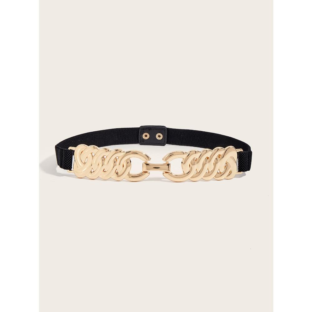 

Американское Персонализированное Платье Эластичный Эластичный Пояс Женский Высококлассный Металлический Декор Тонкая Поясная Печать Декоративный Костюм Width 2.5cm Length 108cm чёрный