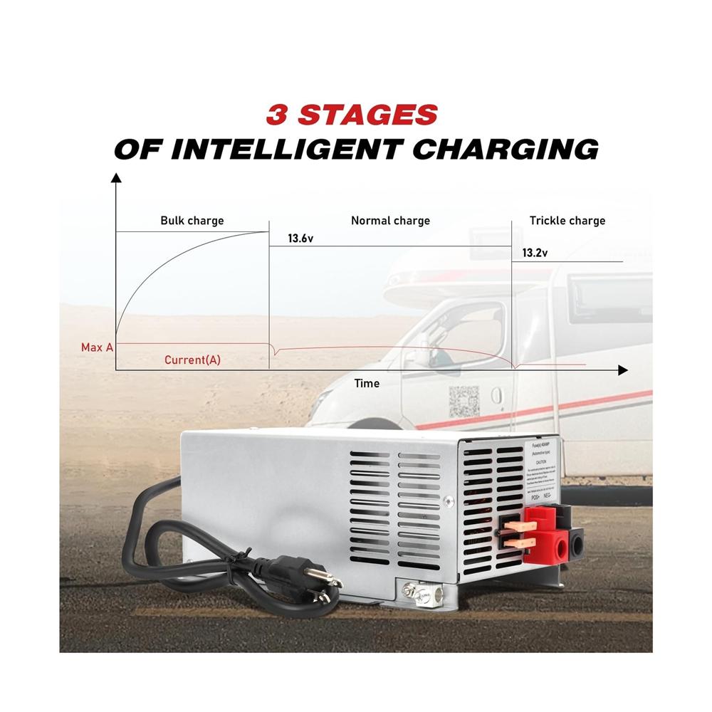 WF-9855-AD,55 Amp RV Power Converter for 12 Volt Lead-acid battery batteries