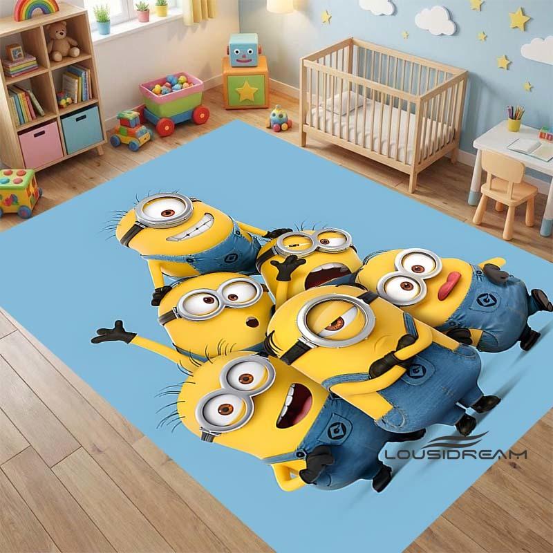 "I LoveM- Minions" Cartoon-Print Rug — Non-Slip Kitchen Mat, Outdoor Carpet, Home & Bedroom Decor, Yoga Mat, Birthday Gift.
