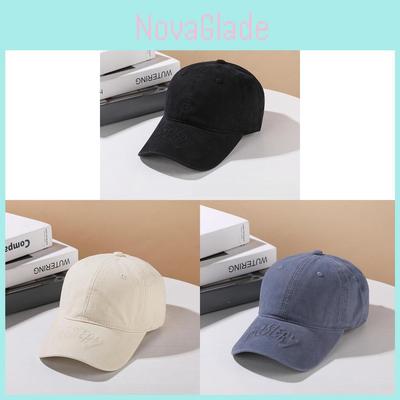 Style Letter Embroidered Cotton Baseball Cap With Sun Protection For Casual Wear