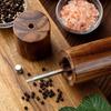 1/2Pcs Pepper Grinder Wooden Salt Pepper Grinding Set with Adjustable Coarseness Refillable Ceramic Core Manual Mill Kitchen Spice Grinder