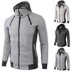 Stylish Mens Solid Color Hoodie With Zipper Closure And Cozy Side Pockets For Comfort