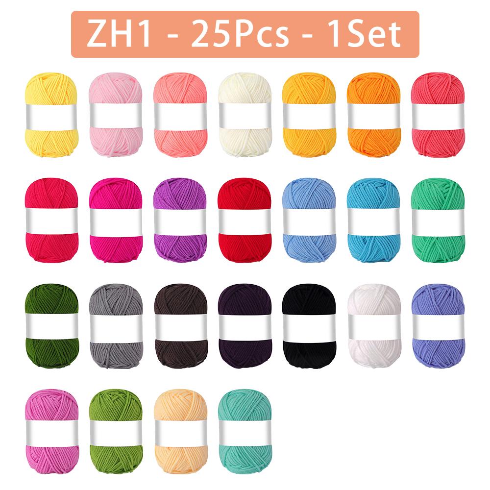 

25pc/set Colorful Polyester Yarn Threads Set, Hand Knitting & Crocheting Yarns, Ideal for Crochet Blanket & Art Yarn Project