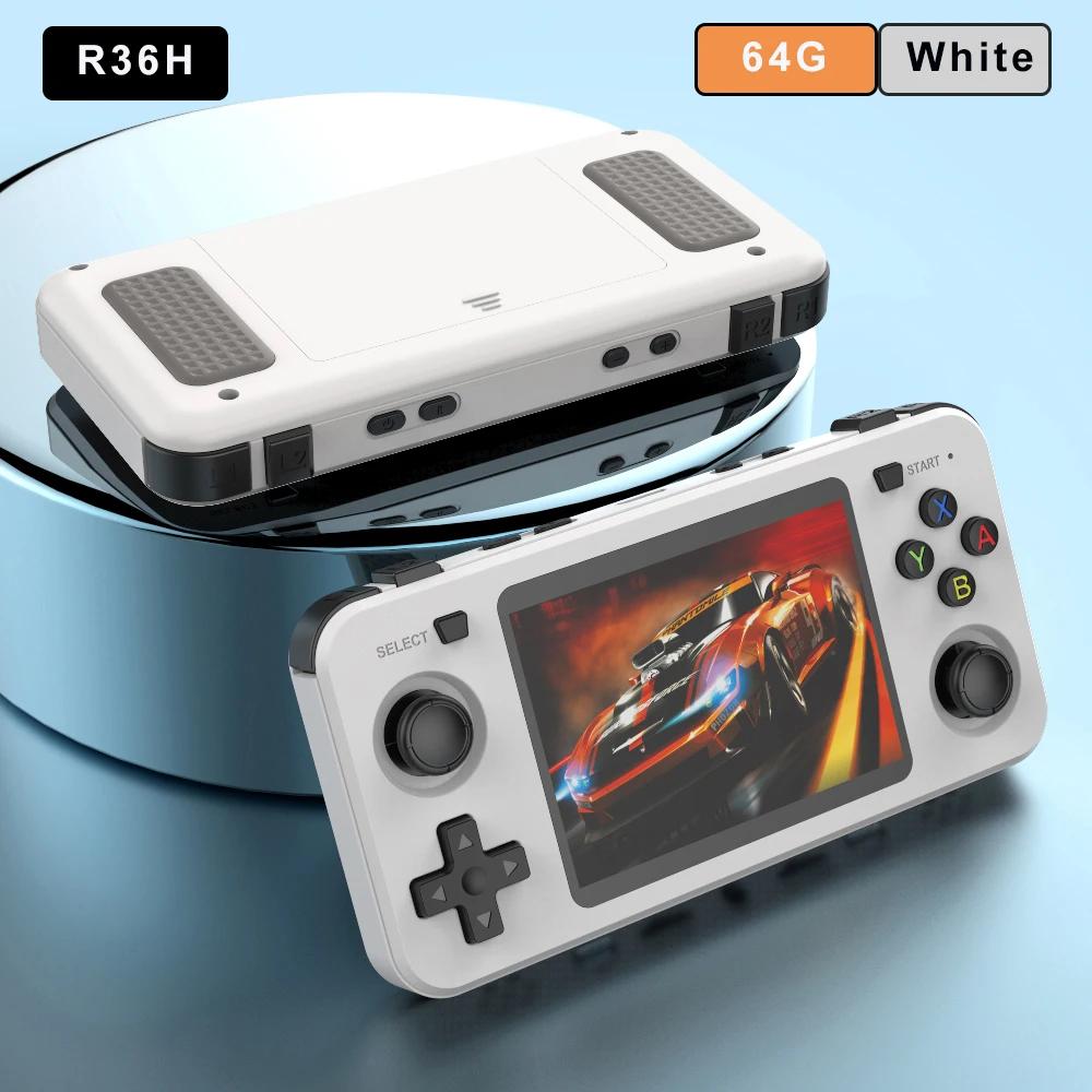 BOYHOM Ny R36H Håndholdt Spillkonsoll 3,5-tommers IPS-skjerm Linux RK3326 Retro Videospillspiller 3000 mAh 64G 10000+ Klassisk Spill