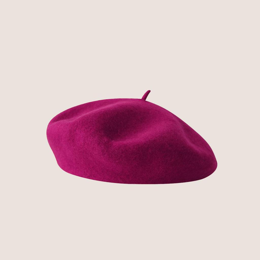 Vintage Wool French Beret for Women Solid Fashion Simple Casual Beret Solid Classic Breathable Soft Comfortable Hat for Fall Winter