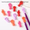 6Pcs Hand Shape Needle Stoppers Crochet Hook Point Stoppers Knitting Needle Tip Protectors for Weaving Yarn Craft